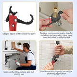 Water Pipe Repair Wrench Set with Double-Ended Faucet Wrench and Angle-Stop Extension