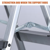 Double-Sided Aluminum Folding Ladder 4/6 Layer Stable Warehouse Use