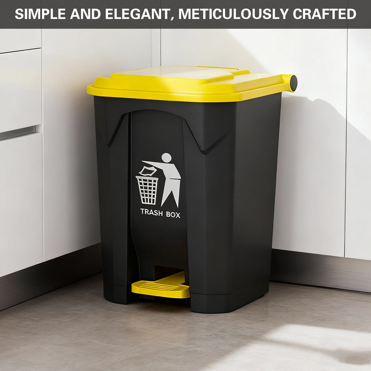 100L Pedal Trash Can with Lid Large Capacity Durable