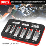 9PCS Diesel Injector Line Wrench Set CR-V 10–22mm for Engine Service