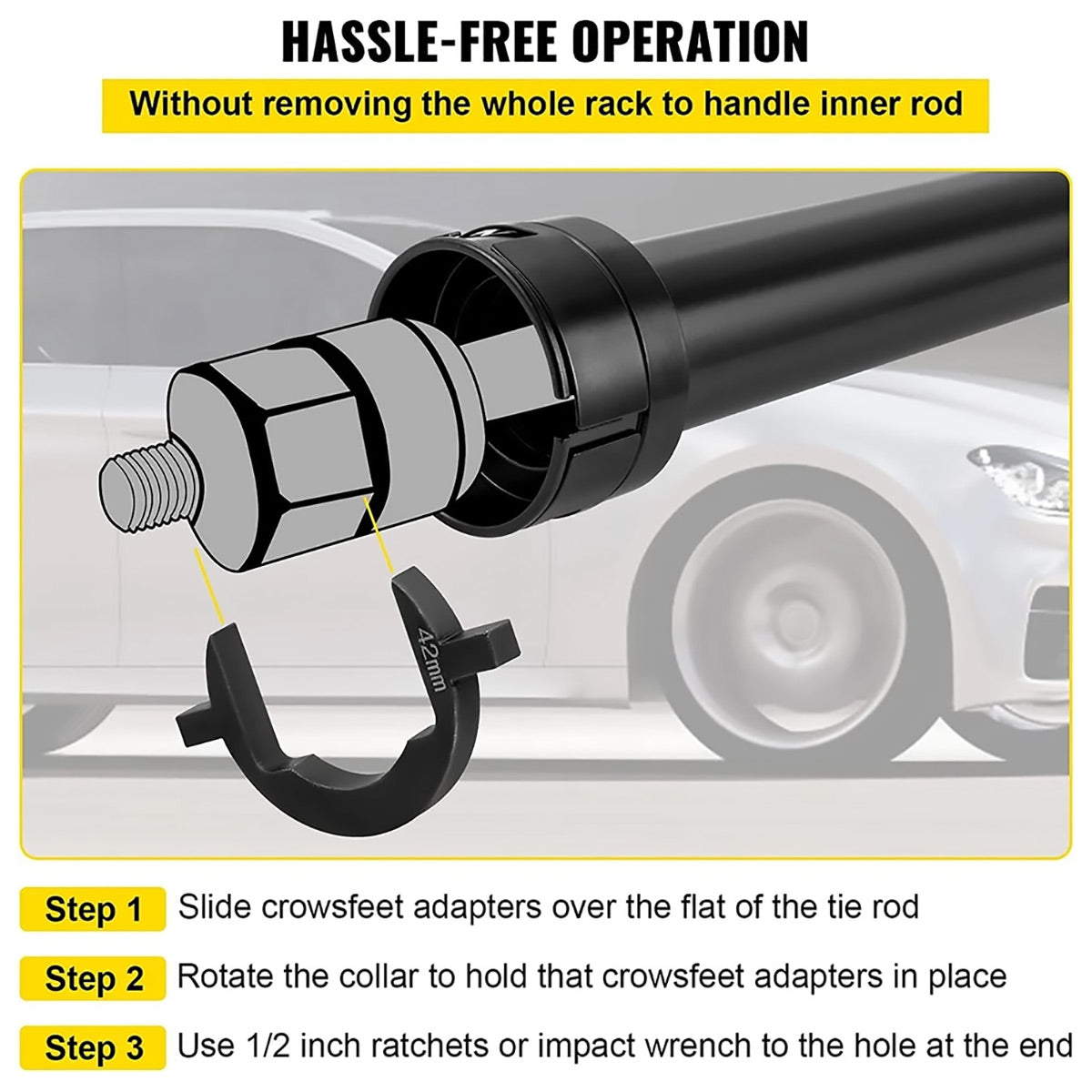 13PCS Steering Tie Rod Inner Ball Removal Extractor Tool Kit