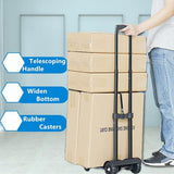 Foldable Two-Wheel Trolley Cart Portable Luggage Carrier for Warehouse