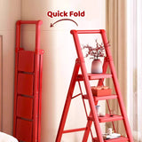 5 Step Folding Carbon Steel Ladder for Home Kitchen Garage