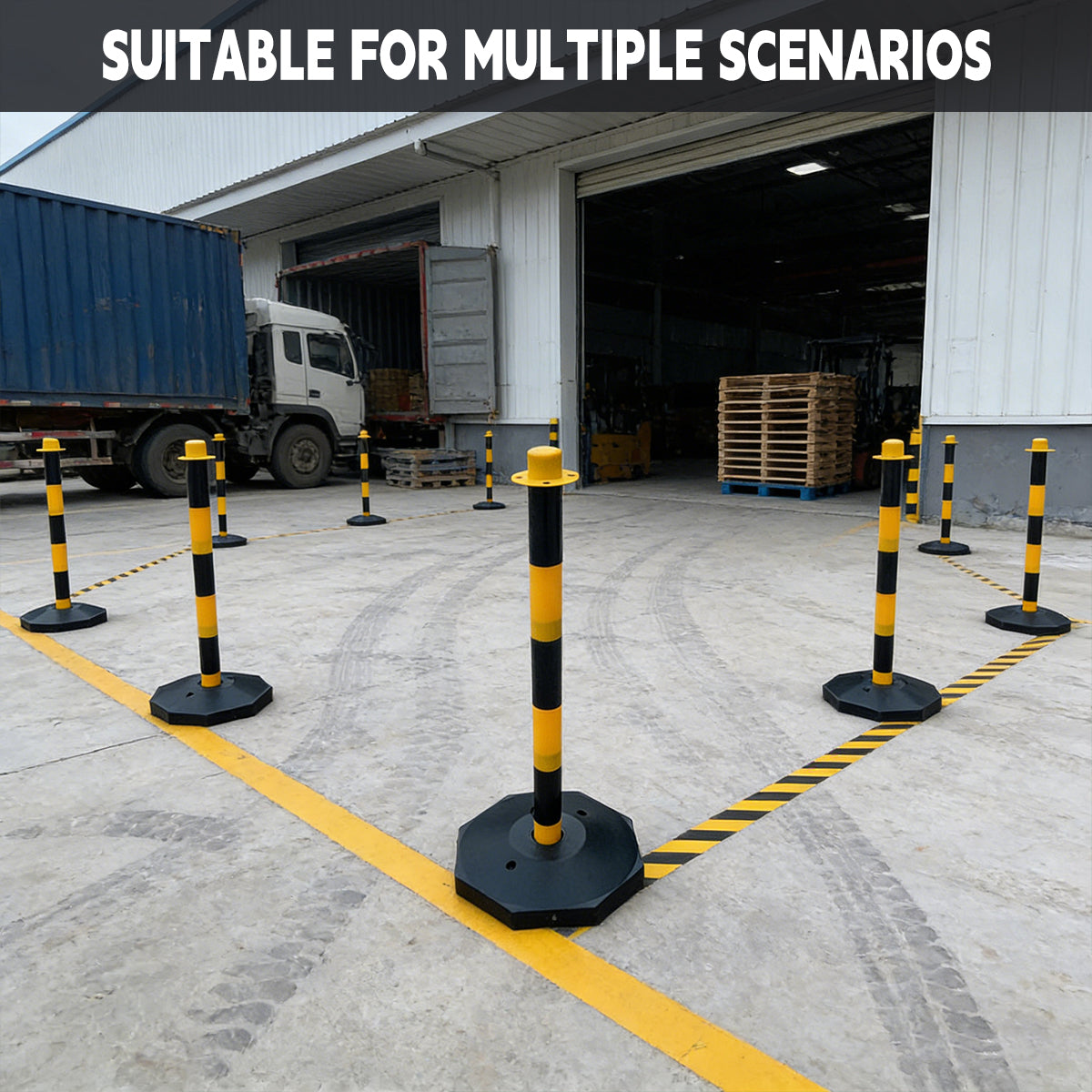 2PCS Safety Isolation Delineator Posts 82cm Stable Base