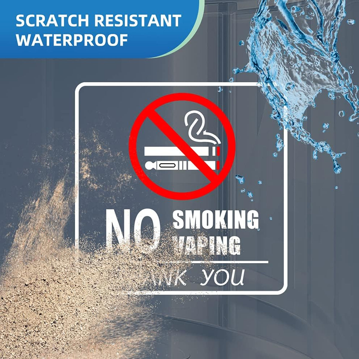 No Smoking Sign Waterproof Removable Safety Sticker Label 10pcs