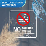 No Smoking Sign Waterproof Removable Safety Sticker Label 10pcs
