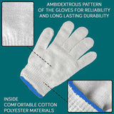 White Safety Work Glove Knitted Cotton Heavy Duty Factory Warehouse