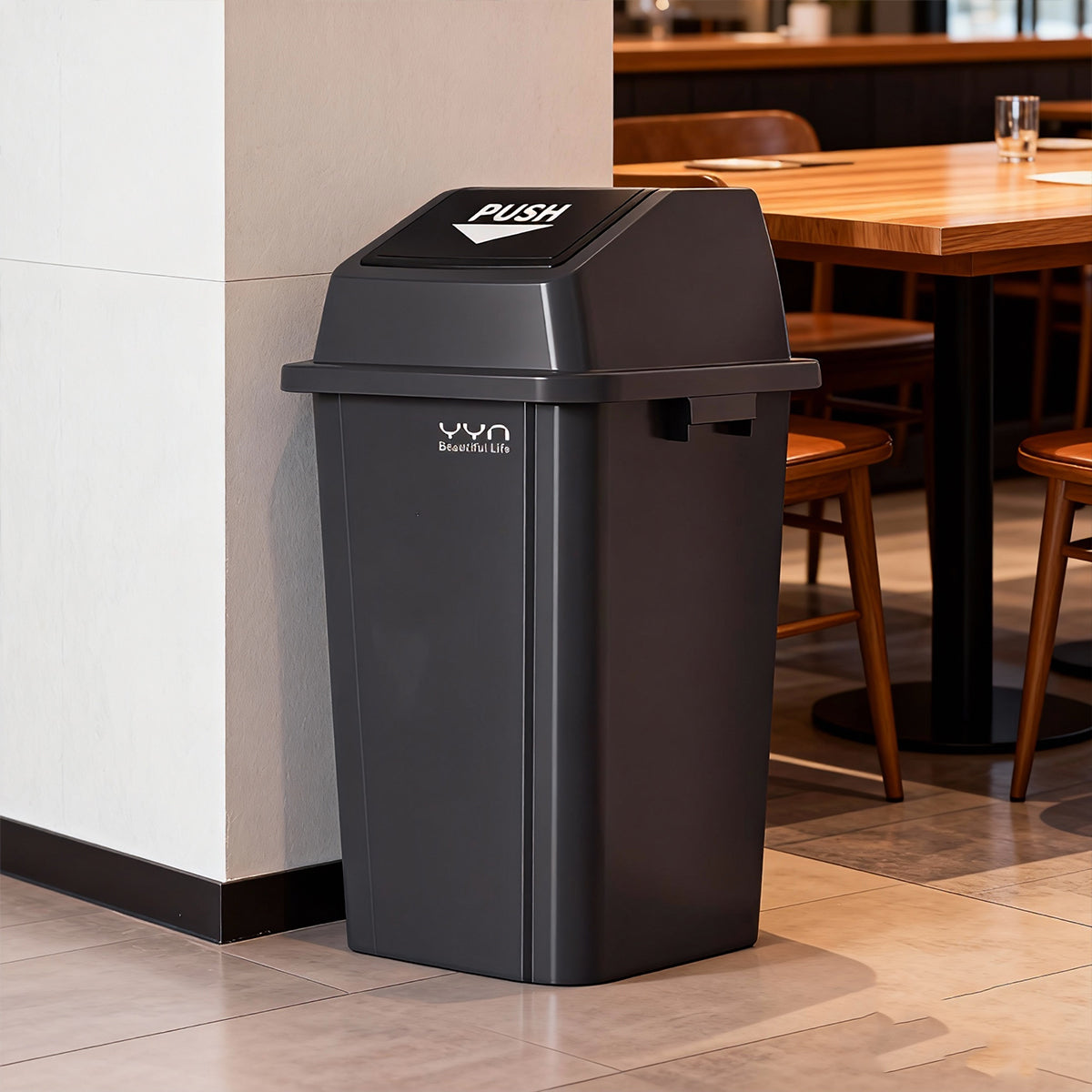 100L Outdoor Garbage Bin Large Capacity Durable Plastic Trash Can