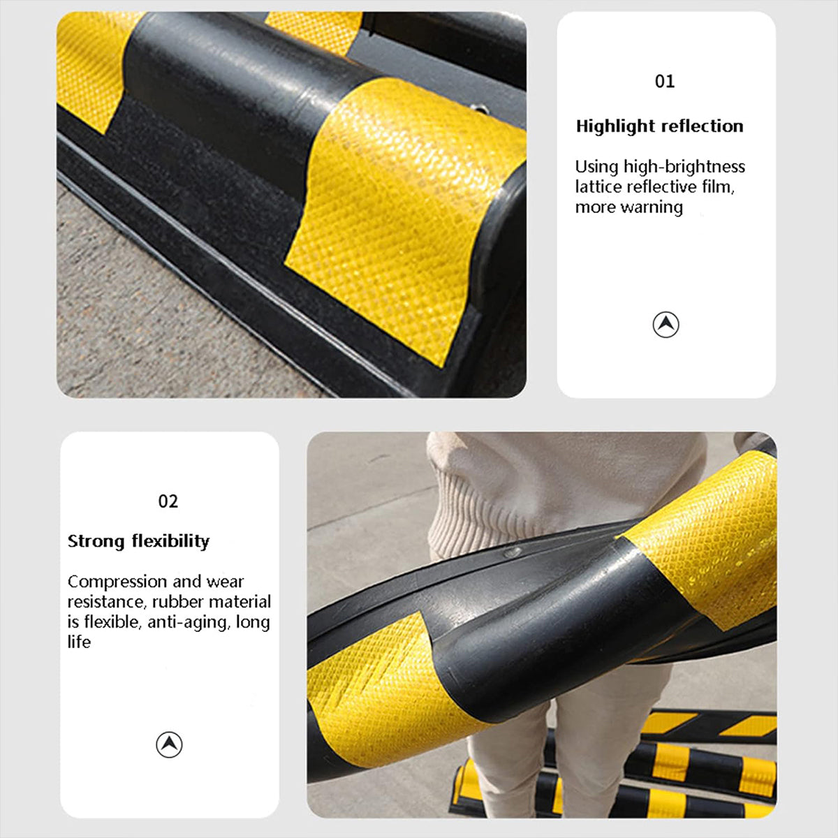 Product Title 2PCS Heavy-Duty Parking Lot Corner Protectors with Reflective Strips