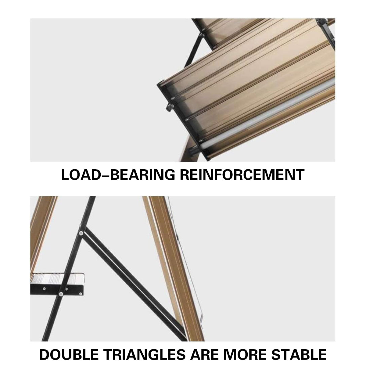 4 Step Folding Ladder Anti-Slip 150KG Load Capacity Space Saving