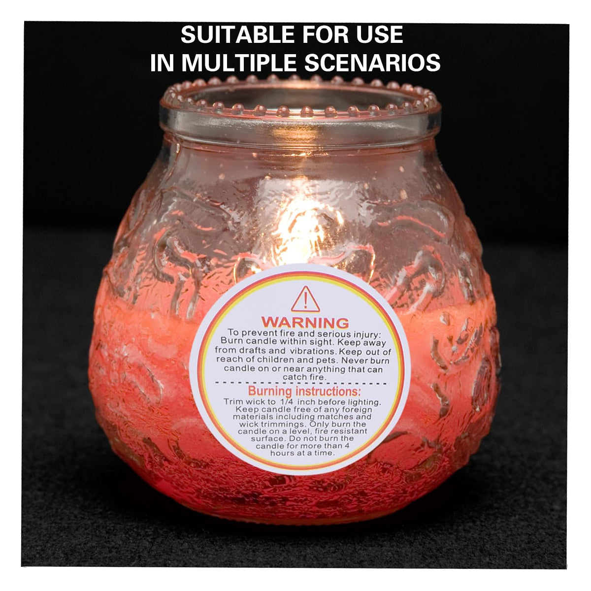 5 Rolls Candle Warning Stickers Durable Fire Safety Decals 2500PCS