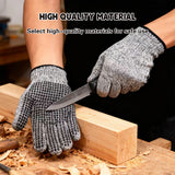 2Pairs Cut Resistant Work Gloves Anti Slip Safety Hand Protection