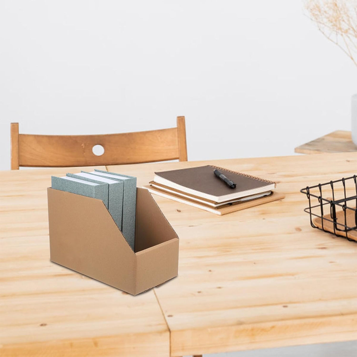 10pcs Slanted Cardboard Display Storage Boxes Organiser