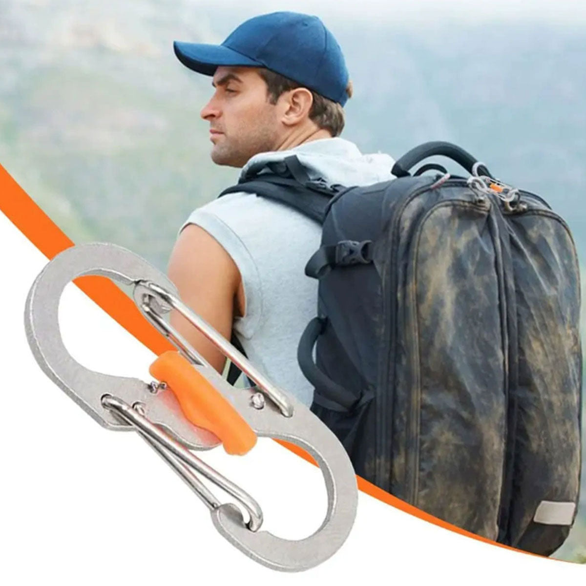 Aluminum S-Biner Carabiner Keychain Clip Spring Hook 1–2PCS