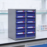 10 Drawer Parts Storage Cabinet Metal Frame Organizer 32x22x28cm
