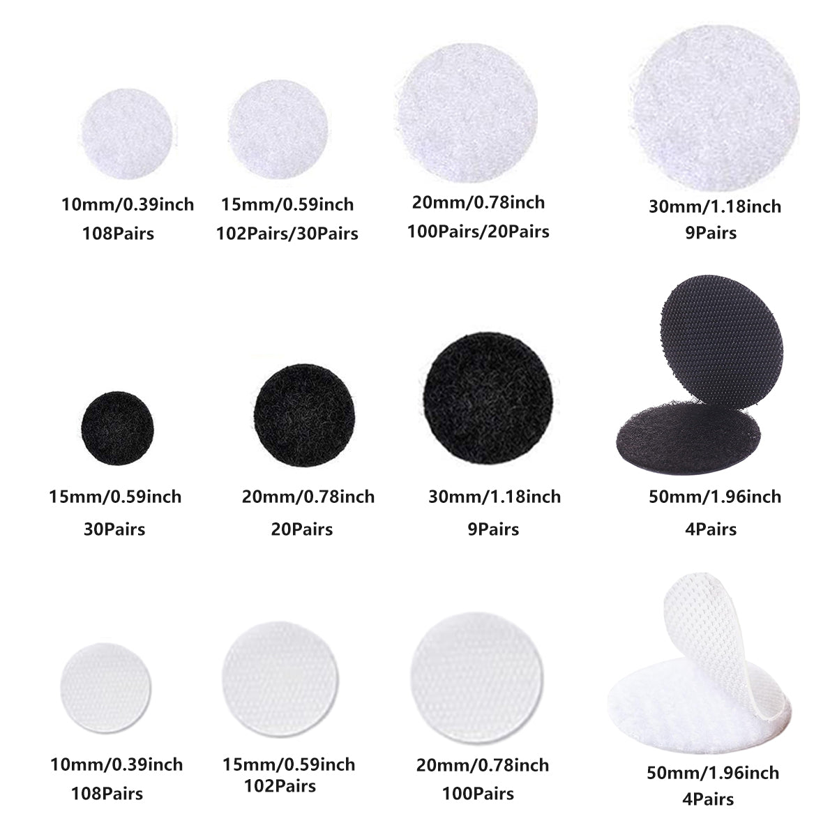 Strong Sticky Round Self Adhesive Velcro Dots DIY Bond Tape No Mark Fasteners