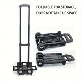 Foldable Two-Wheel Trolley Cart Portable Luggage Carrier for Warehouse