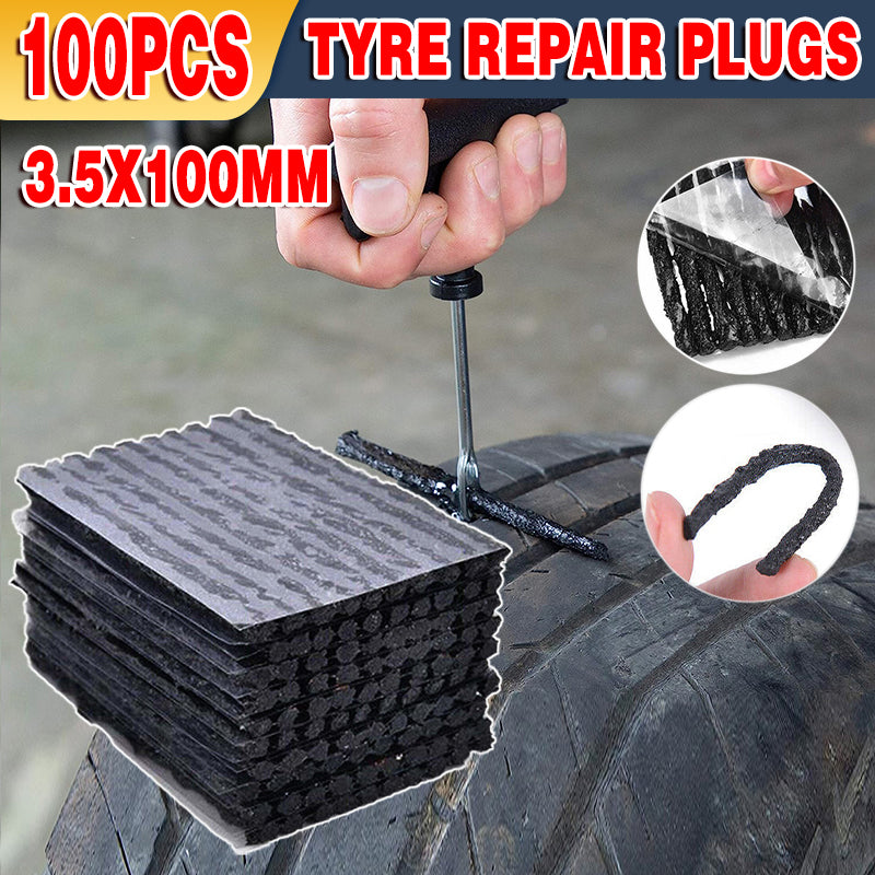 100PCS Tyre Repair Plugs Tubeless Car Tire Puncture Seal Strips