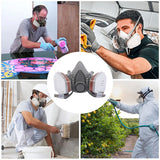 7PCS Respirator Mask Set Dual Filter Dust Protection Spray Paint