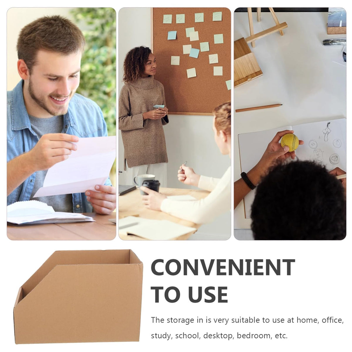 10pcs Slanted Cardboard Display Storage Boxes Organiser