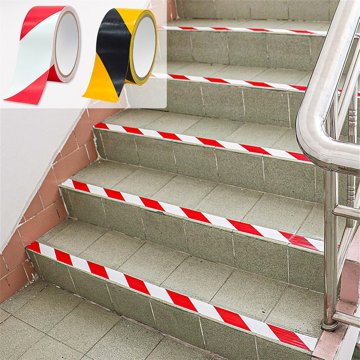 PVC Warning Tape Black Yellow Floor Safety Marking Tape