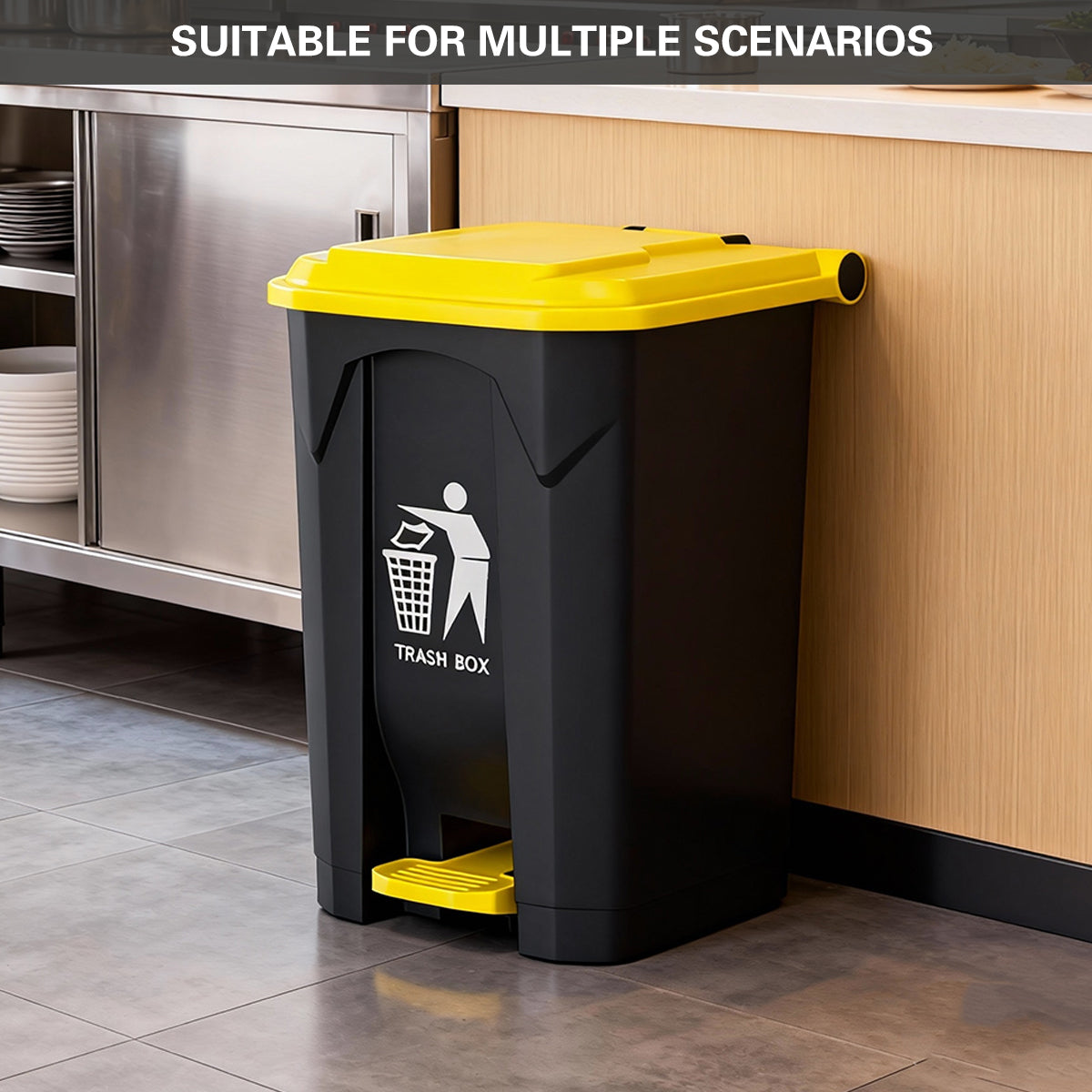 100L Pedal Trash Can with Lid Large Capacity Durable