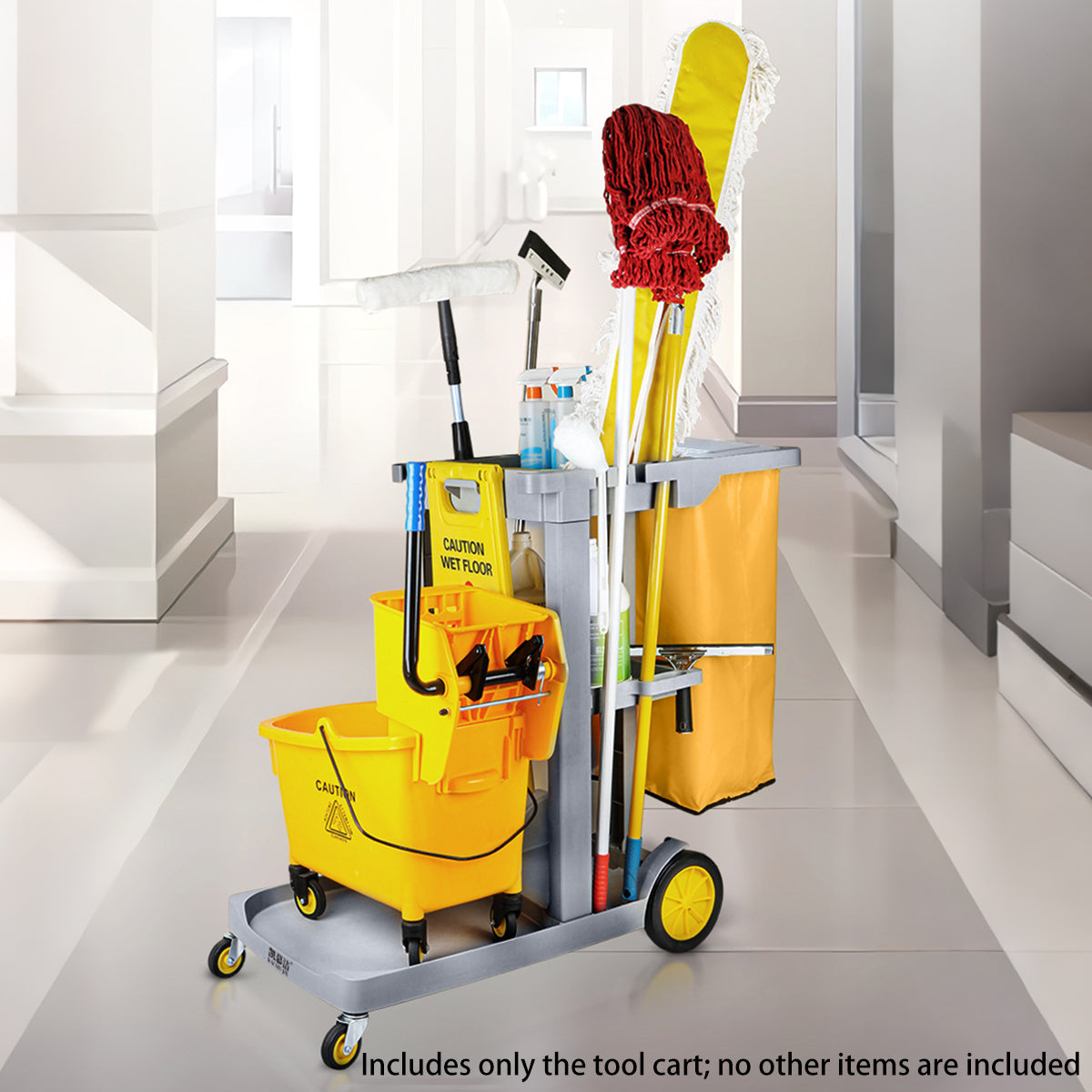 Multi-Functional Cleaning Trolley Cart with Wheels Storage Bag