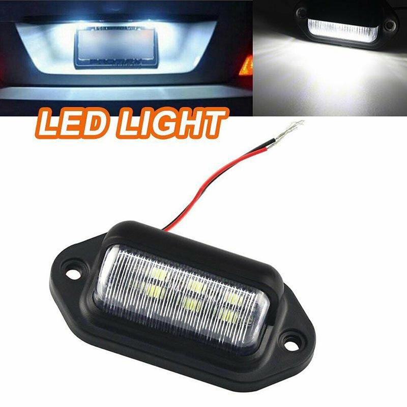 2PCS 6 LED License Plate Light for Truck SUV Trailer Lorry 12V 24V
