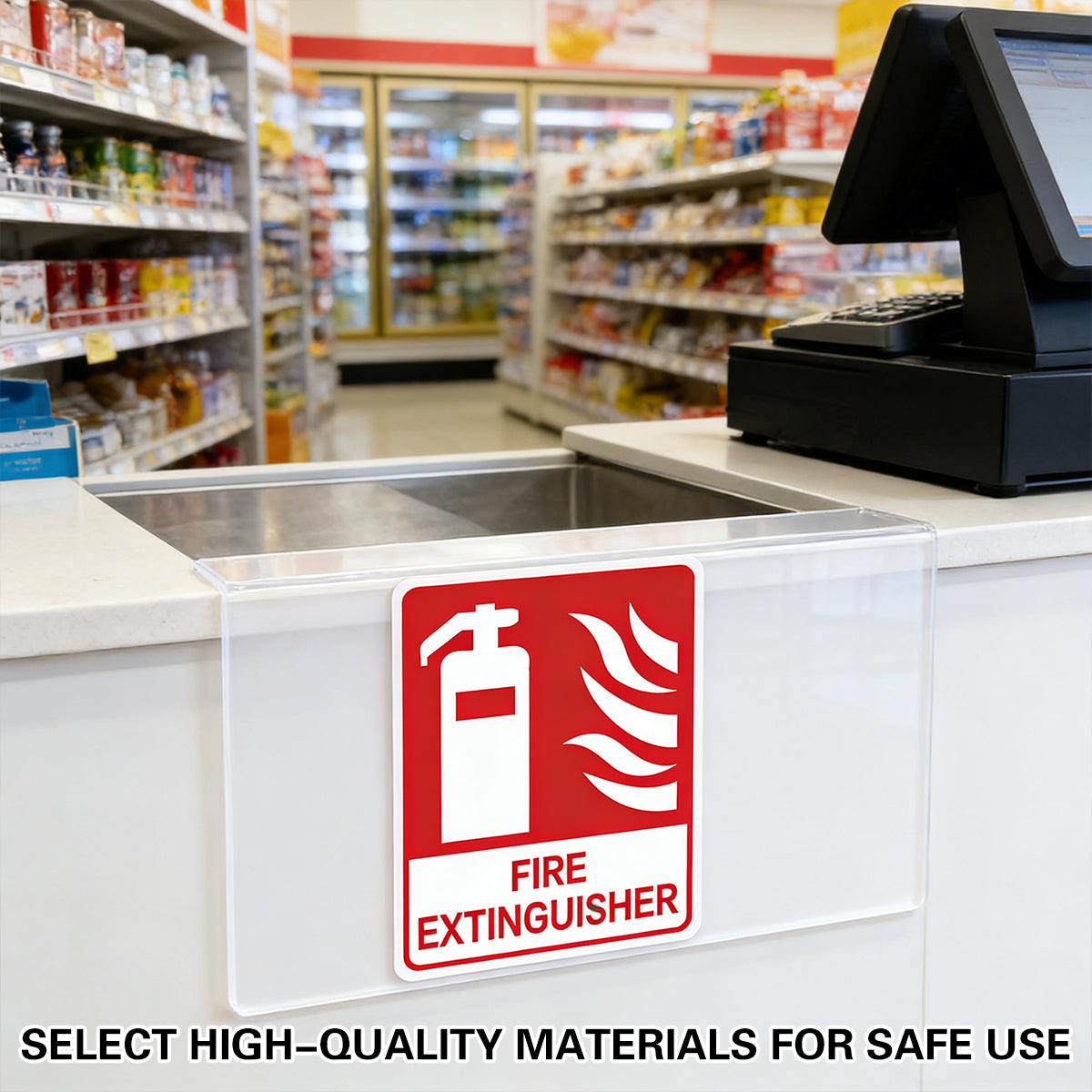 2PCS Fire Extinguisher PVC Safety Warning Sign for Warehouse Building Use