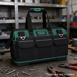 Multifunction Tool Bag 52cm Portable Large Capacity Work Tote with Hard Bottom