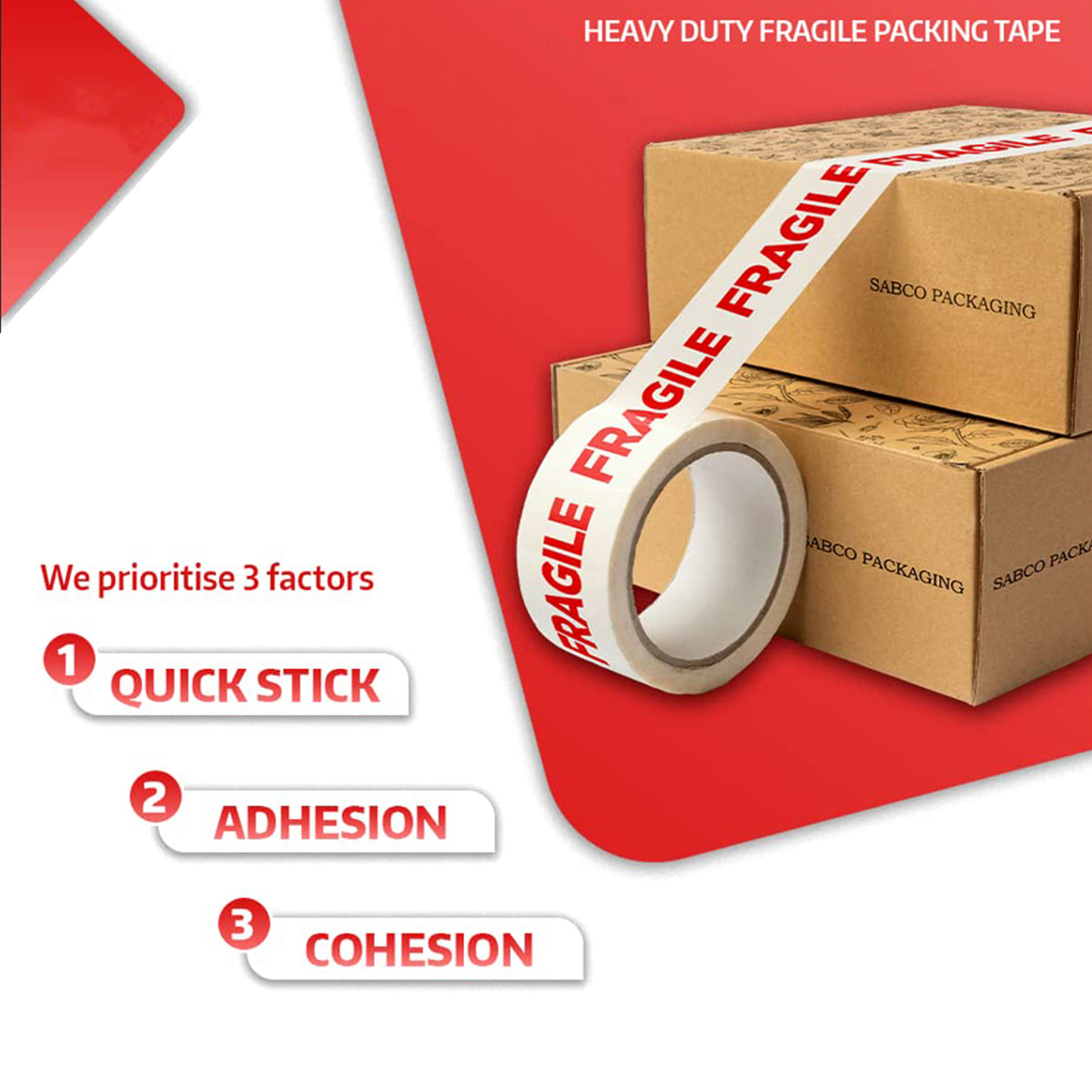 Fragile Warning Tape High Adhesion Shipping Box Labels 5 Rolls