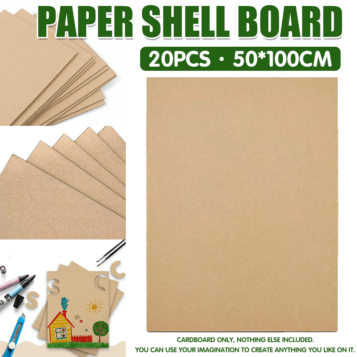 20PCS Corrugated Cardboard Sheets Shipping Box Packaging 50x100cm
