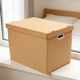 Kraft Paper Storage Box with Lid 80L Stackable Warehouse Storage 5PCS