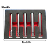 5-Piece Socket Extension Bar Set for Ratchet Wrenches 8–14 mm