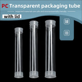 Transparent PC Packaging Tube with Lid Plastic Storage Tube 20PCS