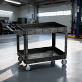 2 Tier Rolling Tool Cart Storage Organizer for Warehouse Workshop