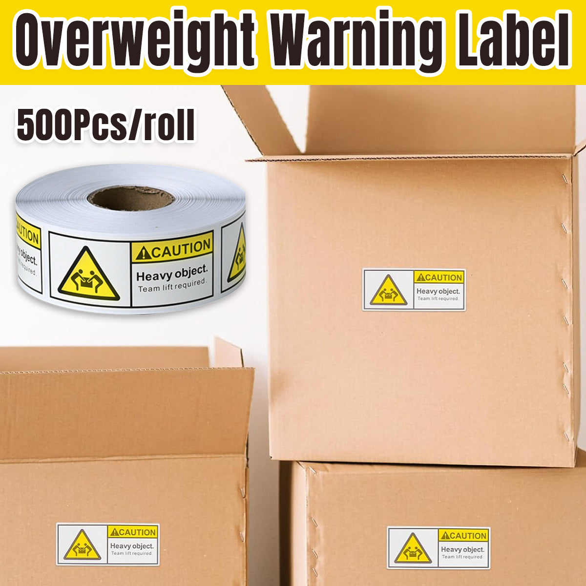 Overweight Warning Label Sticker Roll 500pcs Shipping Alert