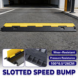 Slotted Rubber Speed Bump with Flip Cover Reflective Modular Design