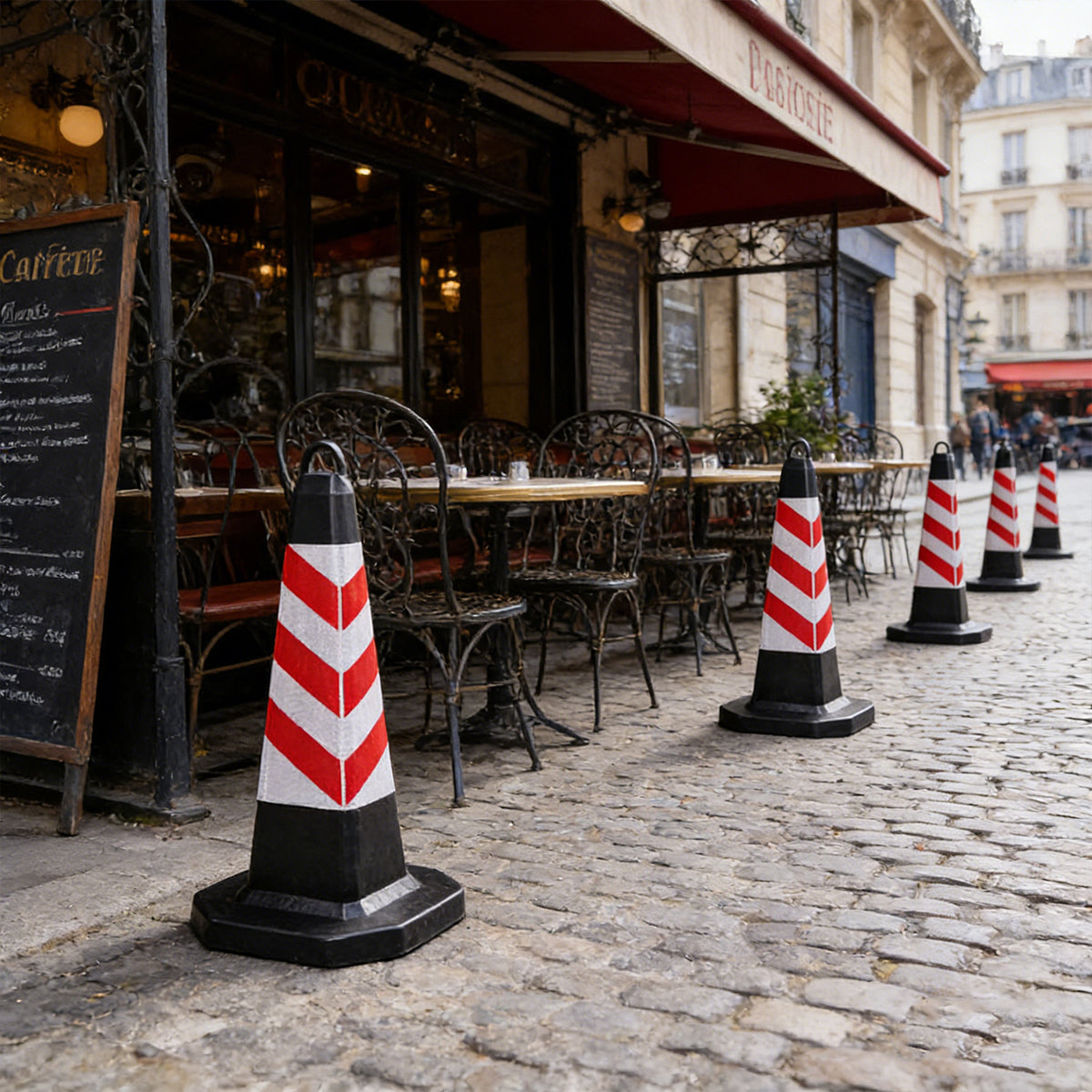 2PCS Rubber Traffic Safety Cones Flexible Reflective for Construction Sites