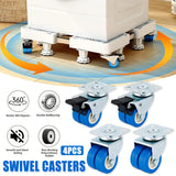 Heavy Duty Swivel Locking Casters 50mm PVC Wheels 4pcs for Warehouse Equipment