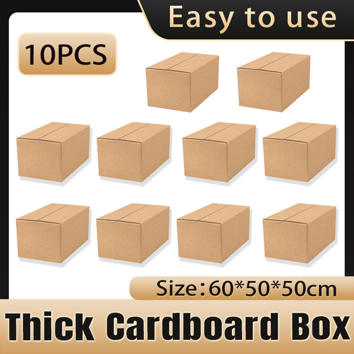 10pcs Heavy Duty Carton Boxes 60x50x50cm Packing Storage