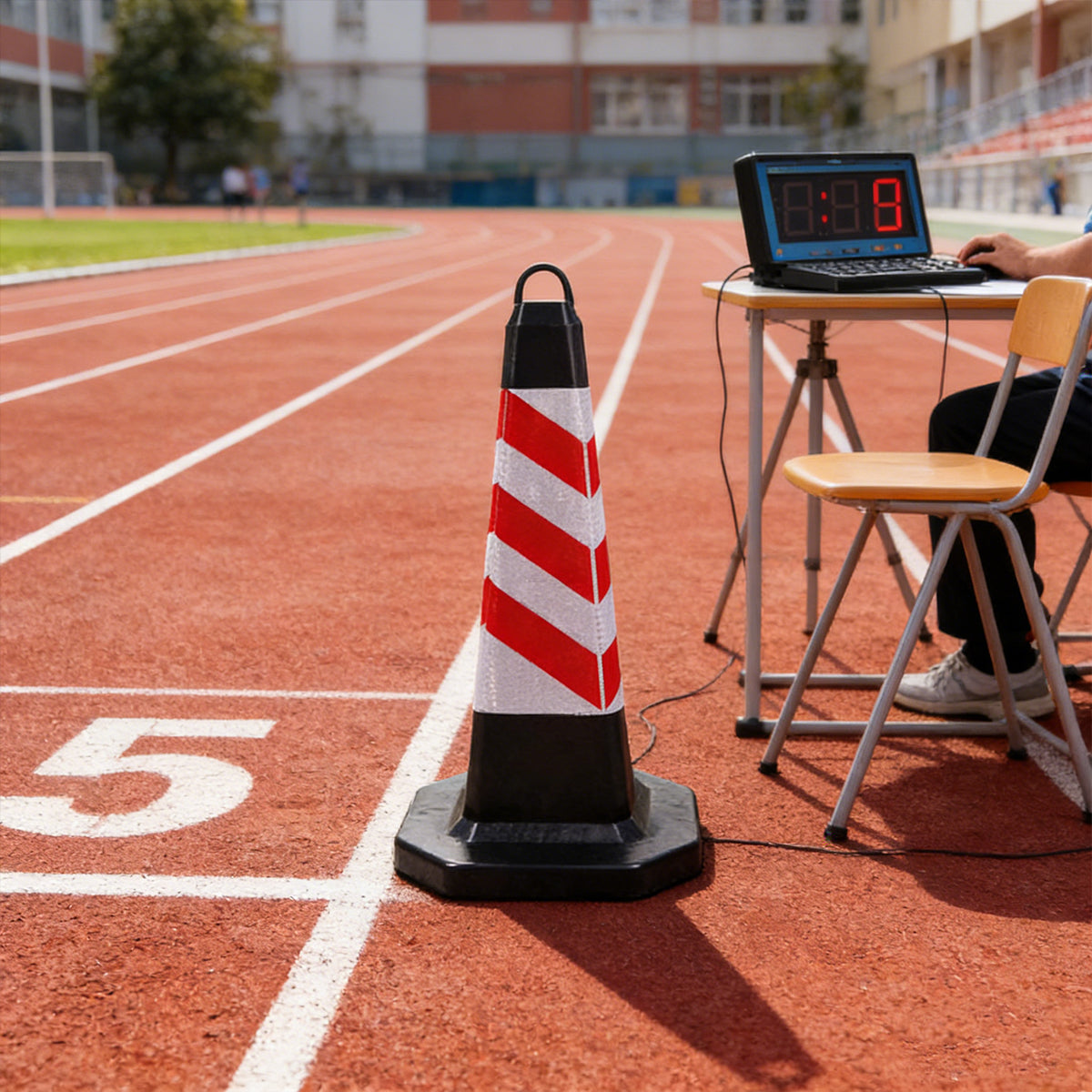 2PCS Rubber Traffic Safety Cones Flexible Reflective for Construction Sites