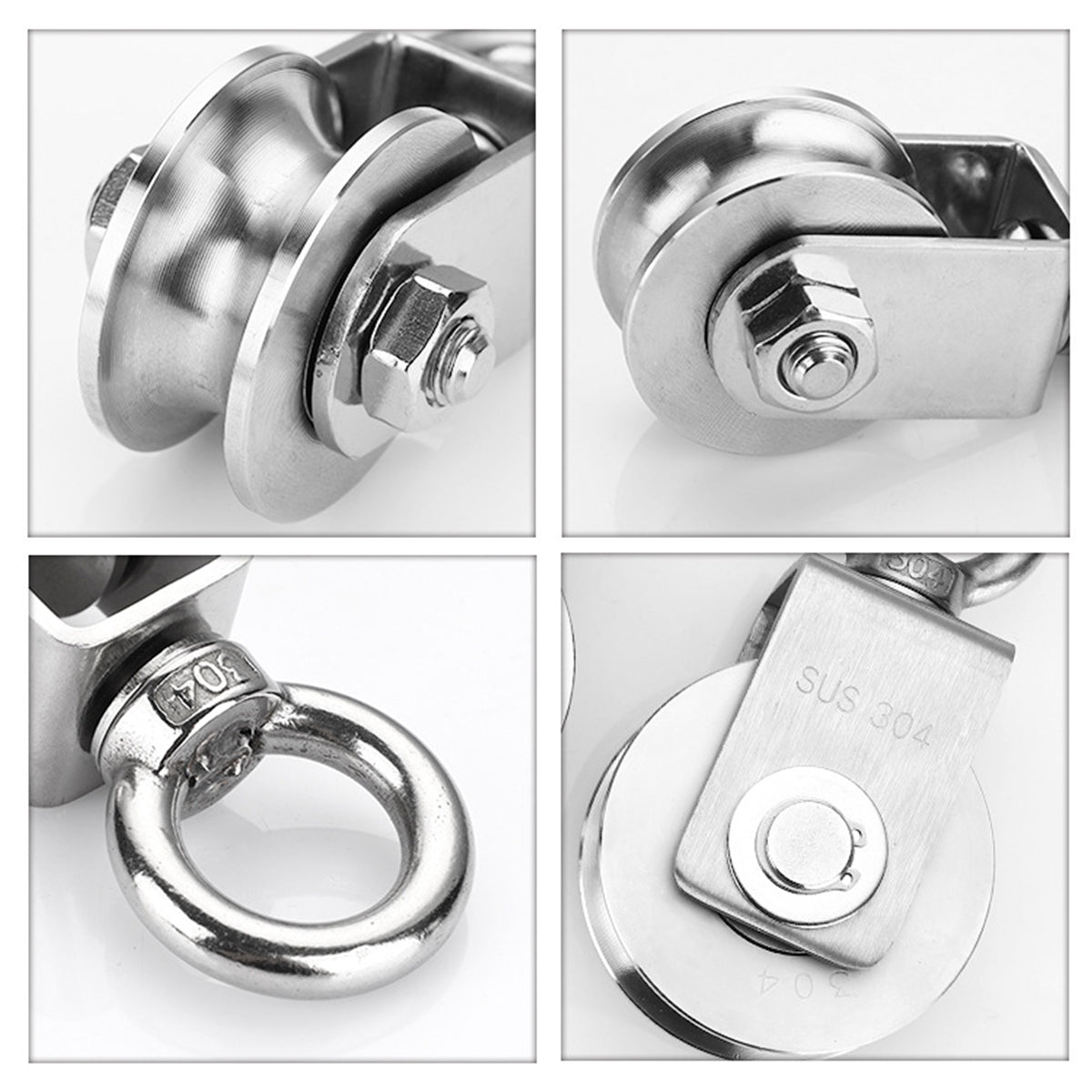 Stainless Steel U-Type Pulley Wheel Lifting Ring for Warehouse Hoist Systems