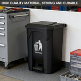 100L Pedal Trash Can with Lid Large Capacity Durable