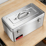 Stainless Steel Toolbox Portable Hand Carry Tool Storage Case