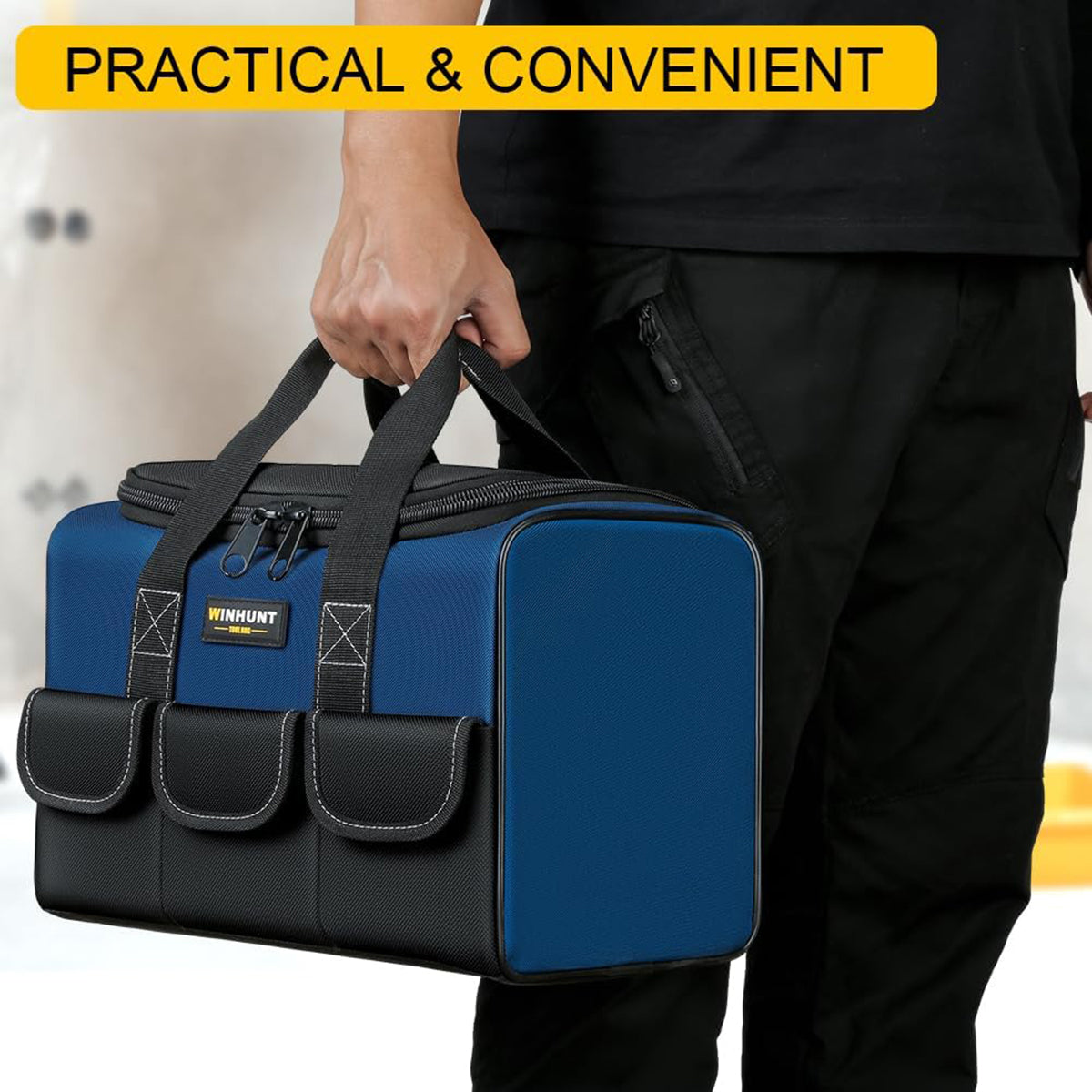 Multifunctional Handheld Tool Bag with Large Capacity & Wear-Resistant Base