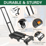 Foldable Flatbed Trolley Cart with Pull Rod and Universal Wheels 200KG