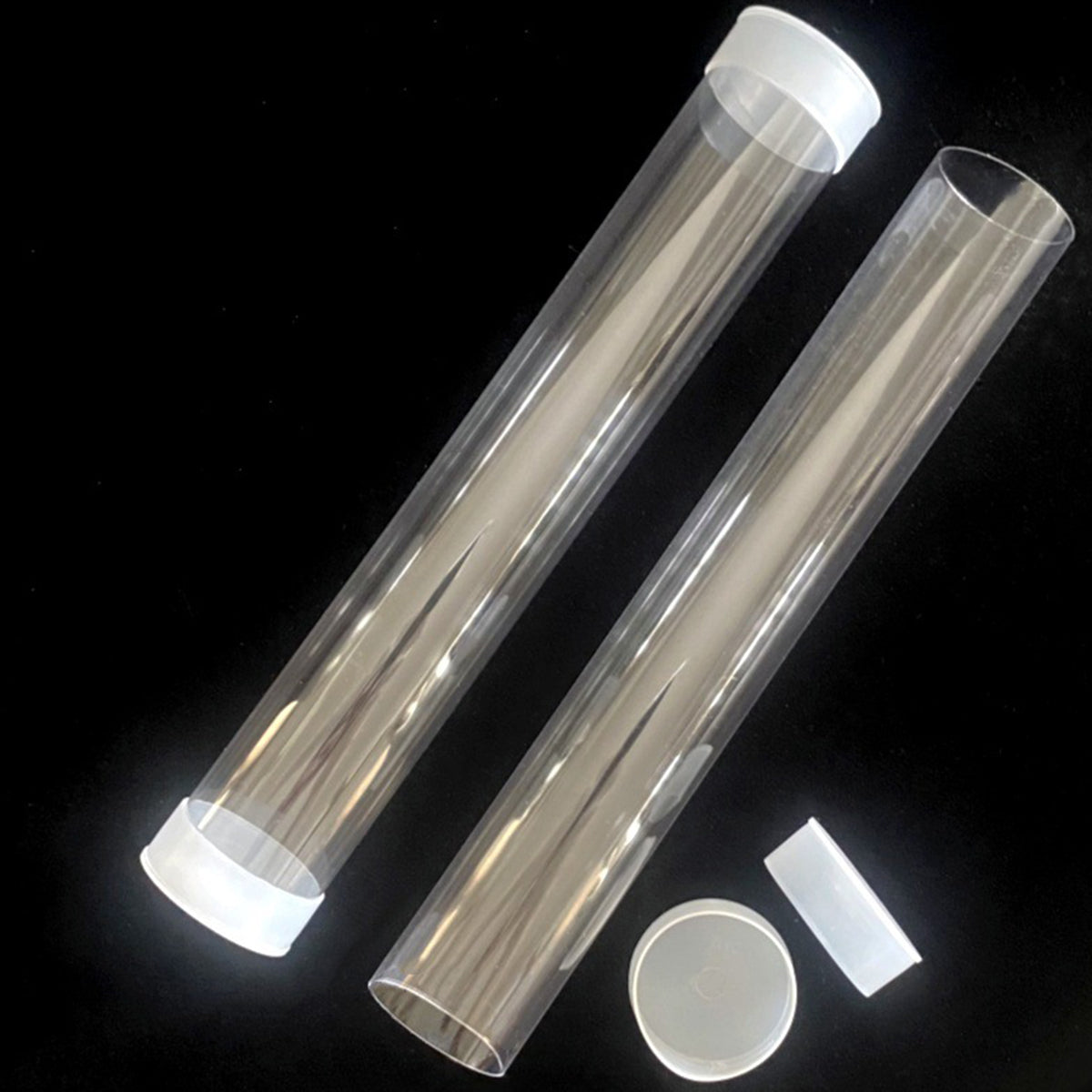 Transparent PC Packaging Tube with Lid Plastic Storage Tube 20PCS