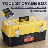 Portable Multi-Layer Tool Storage Box Large Capacity PP Organizer 48cm