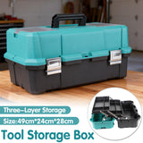 3 Tier Portable Toolbox Fold Out Tool Storage Case